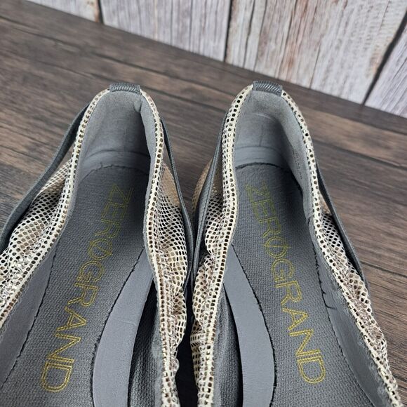 Cole Haan Zerogrand NYC Collab Stagedoor Ballet Flats Women's Sz 8 B GunmetalDot - Picture 6 of 8